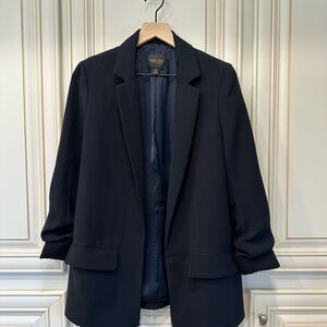 Truth Black Open-Front Blazer with Notch Lapel